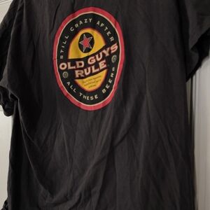 Old Guys Rule Mens Gray T-Shirt  "Still Crazy After All These Beers", Size XL